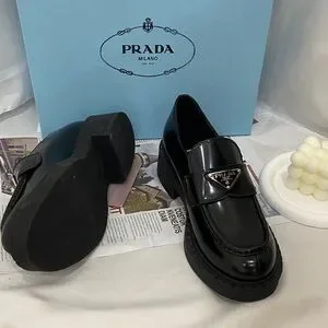 Prada Women's Glossy Black Loafers